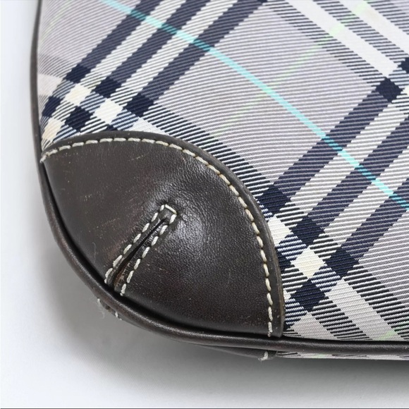 BURBERRY BLUE LABEL Check Pattern Shoulder Bag Nylon Leather Black - EUC - Picture 7 of 16